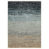 8' X 11' Blue And Beige Ombre Area Rug With Fringe