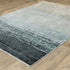 8' X 11' Blue And Beige Ombre Area Rug With Fringe