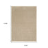 8' X 11' Beige And Tan Striped Area Rug With Fringe