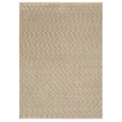 8' X 11' Beige And Tan Striped Area Rug With Fringe