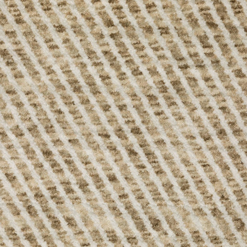 8' X 11' Beige And Tan Striped Area Rug With Fringe