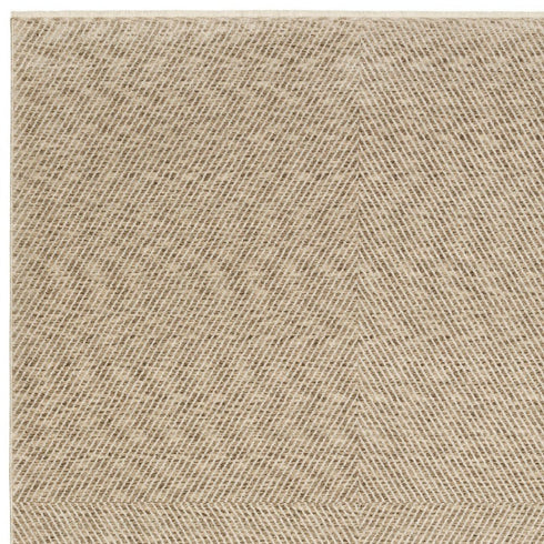 8' X 11' Beige And Tan Striped Area Rug With Fringe