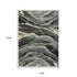 8' X 11' Blue Black And Beige Abstract Area Rug With Fringe