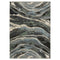 8' X 11' Blue Black And Beige Abstract Area Rug With Fringe