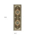 8' X 11' Brown And Orange Oriental Area Rug With Fringe