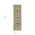 8' X 11' Ivory Blue And Orange Oriental Area Rug With Fringe