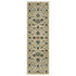 8' X 11' Ivory Blue And Orange Oriental Area Rug With Fringe