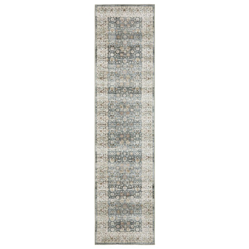 8' X 10' Gray And Ivory Oriental Area Rug