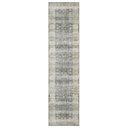 8' X 10' Gray And Ivory Oriental Area Rug