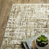8' X 11' Ivory And Brown Abstract Area Rug