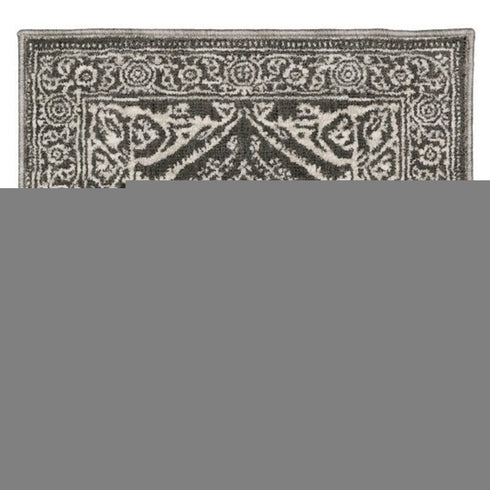 8' X 11' Gray And Ivory Oriental Area Rug