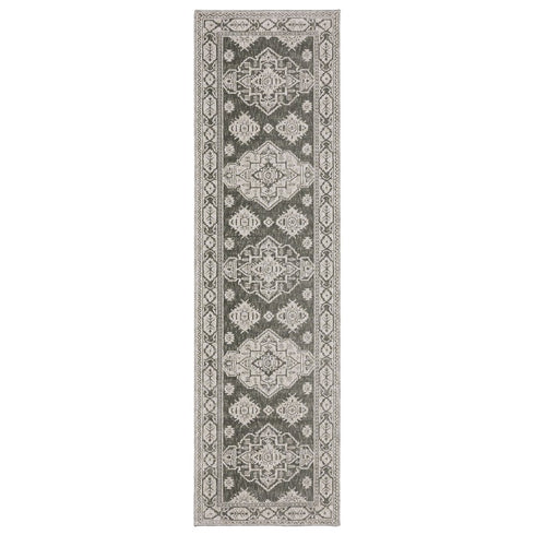 8' X 11' Gray Medallion Area Rug