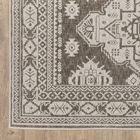 8' X 11' Gray Medallion Area Rug