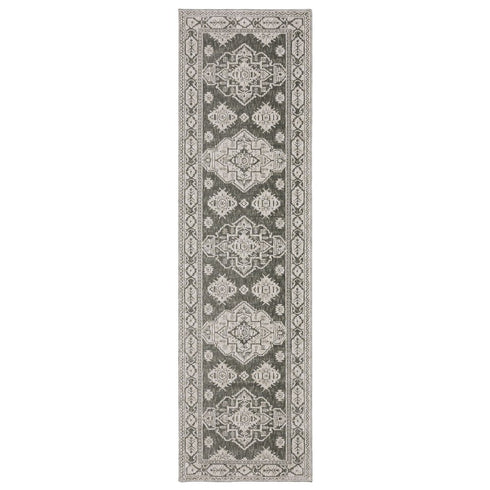 8' X 11' Gray Medallion Area Rug