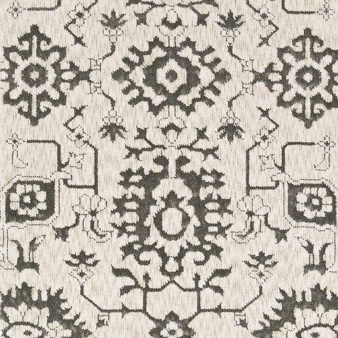 8' X 11' Ivory And Gray Oriental Area Rug