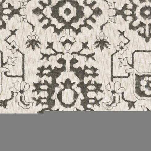 8' X 11' Ivory And Gray Oriental Area Rug