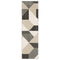 8' Ivory And Black Geometric Runner Rug