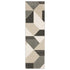 8' Ivory And Black Geometric Runner Rug