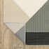 8' Ivory And Black Geometric Runner Rug