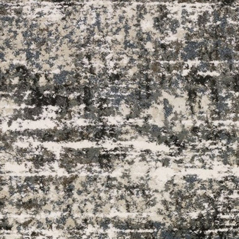 8' X 11' Ivory And Gray Abstract Area Rug