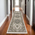 8' X 11' Ivory And Gold Medallion Distressed Area Rug With Fringe