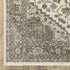 8' X 11' Ivory And Gold Medallion Distressed Area Rug With Fringe