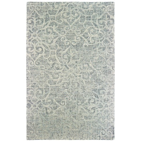 8' X 10' Gray And Ivory Wool Geometric Hand Tufted Area Rug