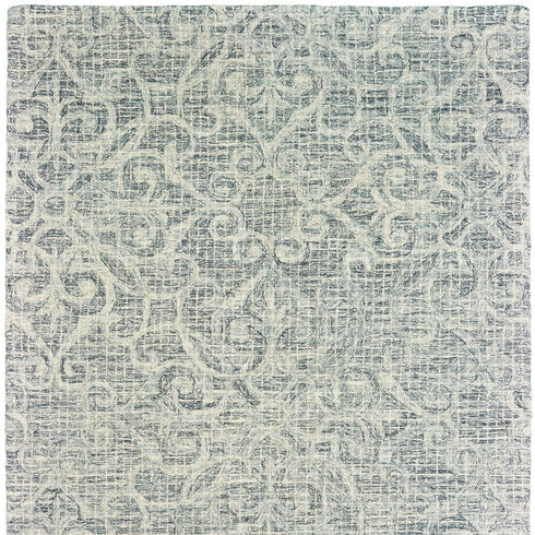 8' X 10' Gray And Ivory Wool Geometric Hand Tufted Area Rug