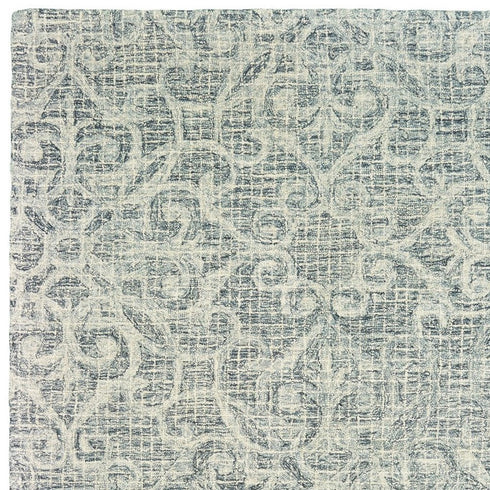 8' X 10' Gray And Ivory Wool Geometric Hand Tufted Area Rug