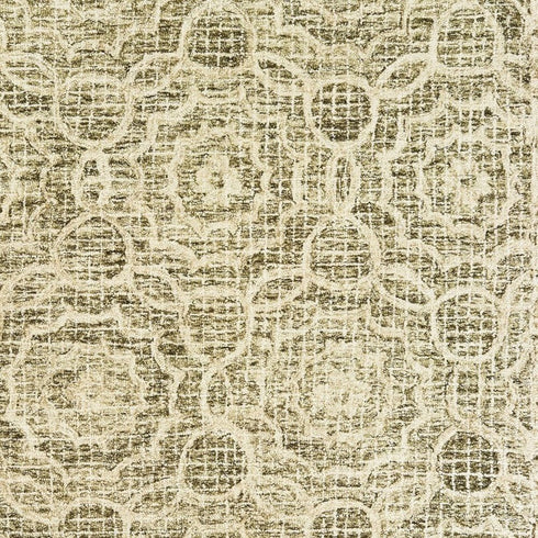 8' X 10' Green And Ivory Wool Geometric Hand Tufted Area Rug