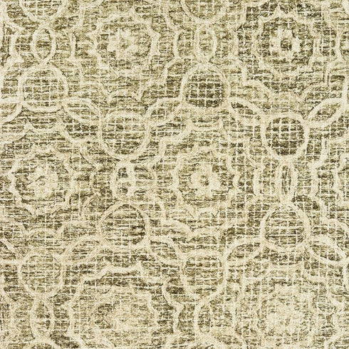 8' X 10' Green And Ivory Wool Geometric Hand Tufted Area Rug