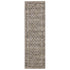 8' X 11' Gray And Beige Diamond Area Rug With Fringe