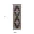 8' X 11' Gray And Beige Medallion Area Rug With Fringe
