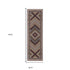 8' X 11' Ivory Red And Tan Diamond Area Rug With Fringe