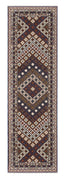 8' X 11' Ivory Red And Tan Diamond Area Rug With Fringe