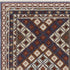 8' X 11' Ivory Red And Tan Diamond Area Rug With Fringe