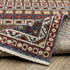 8' X 11' Ivory Red And Tan Diamond Area Rug With Fringe