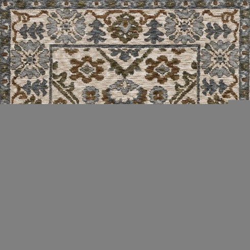 8' Ivory And Rust Floral Runner Rug With Fringe