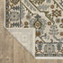 8' Ivory And Rust Floral Runner Rug With Fringe