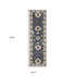 8' X 11' Blue And Ivory Floral Area Rug With Fringe