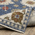 8' X 11' Blue And Ivory Floral Area Rug With Fringe