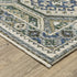 8' X 11' Ivory And Blue Medallion Area Rug With Fringe