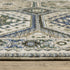 8' X 11' Ivory And Blue Medallion Area Rug With Fringe