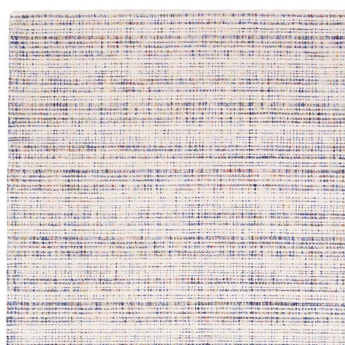 8' X 10' Ivory Blue And Yellow Striped Hand Tufted Area Rug