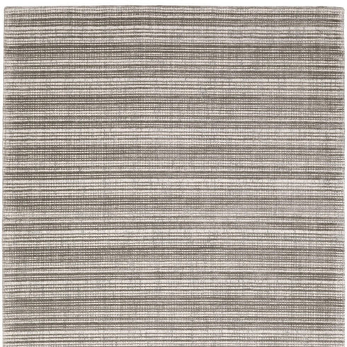 8' X 10' Gray And Ivory Striped Hand Tufted Area Rug