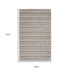 8' X 10' Gray And Ivory Striped Hand Tufted Area Rug