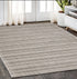 8' X 10' Gray And Ivory Striped Hand Tufted Area Rug