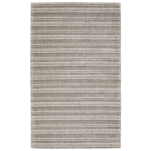 8' X 10' Gray And Ivory Striped Hand Tufted Area Rug