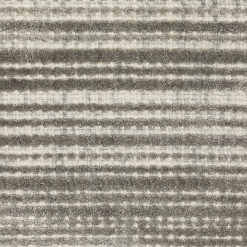 8' X 10' Gray And Ivory Striped Hand Tufted Area Rug