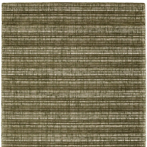 8' X 10' Green And Ivory Striped Hand Tufted Area Rug